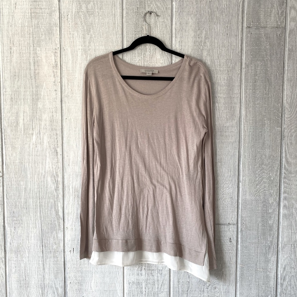 All Saints | Micro Long Sleeve T-Shirt, Ash Grey